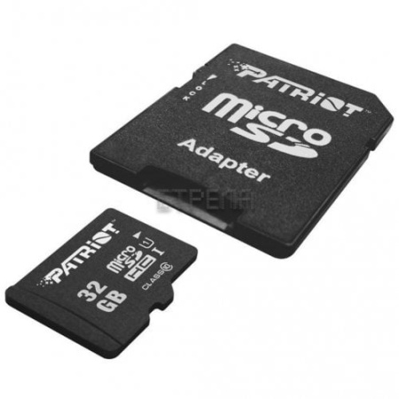 Карта памяти Patriot microSDHC (Class 10) 32 Гб + адаптер (PSF32GMCSDHC10)